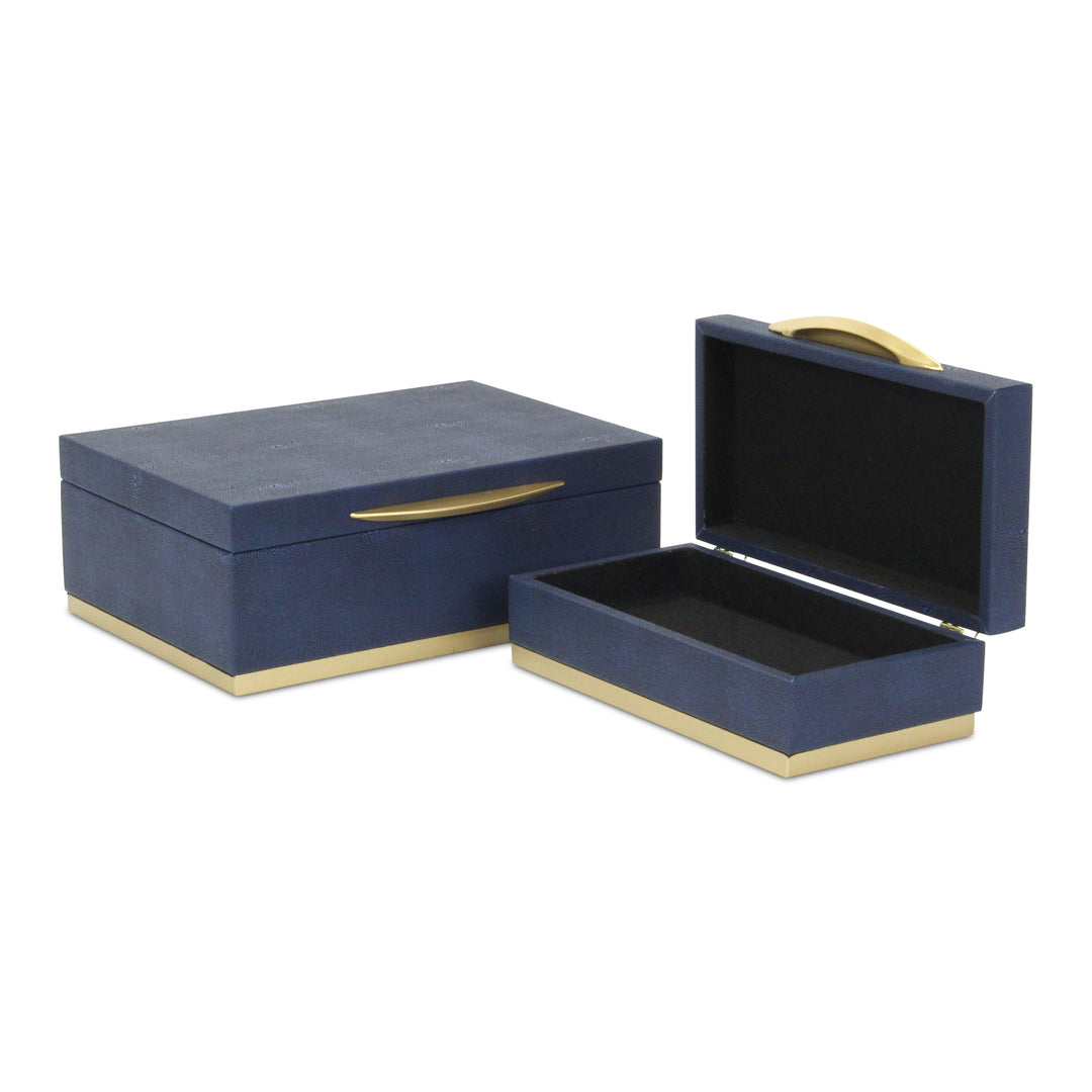 6054-2 - Zynova Rectangle Shagreen Boxes
