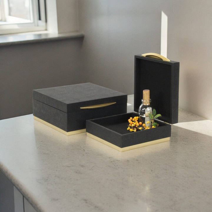 6055-2 - Zynova Square Shagreen Boxes