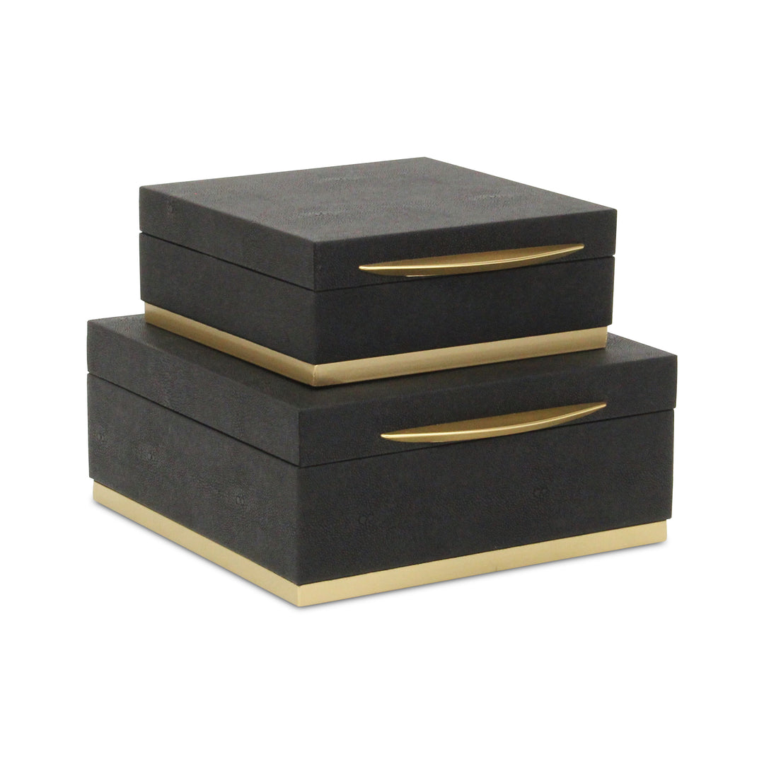 6055-2 - Zynova Square Shagreen Boxes