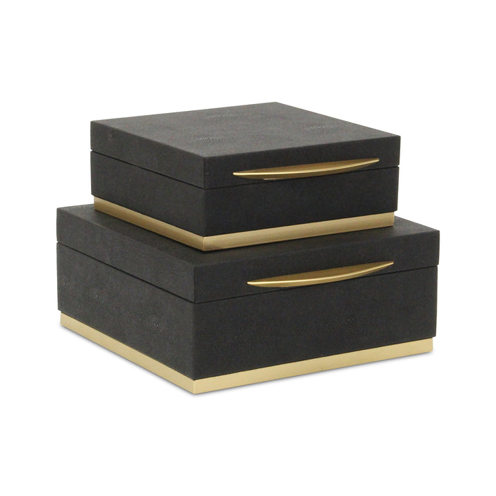 6055-2 - Zynova Square Shagreen Boxes