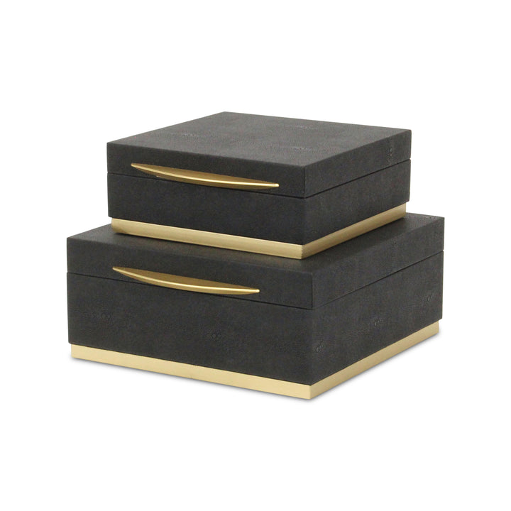 6055-2 - Zynova Square Shagreen Boxes