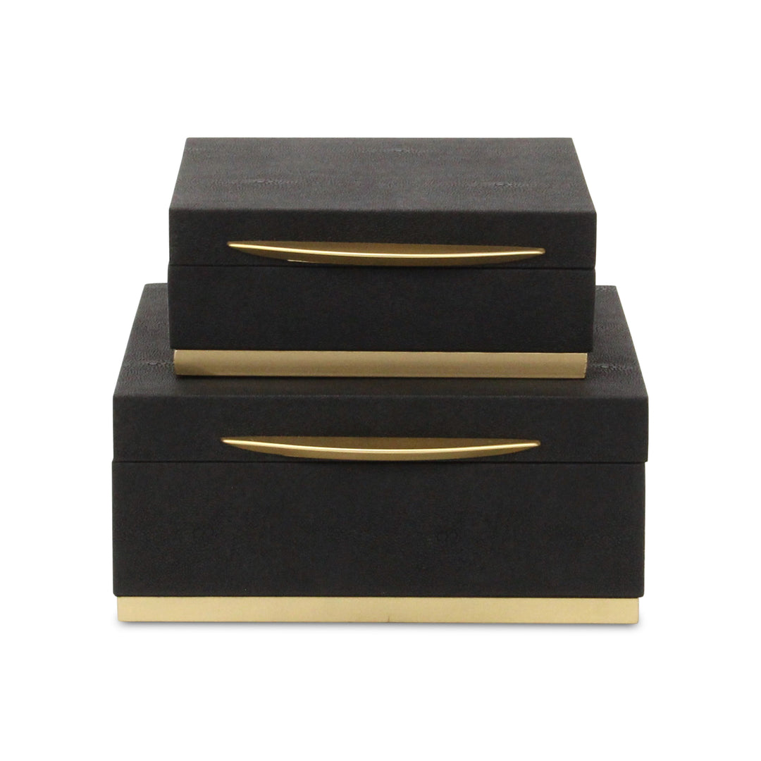 6055-2 - Zynova Square Shagreen Boxes