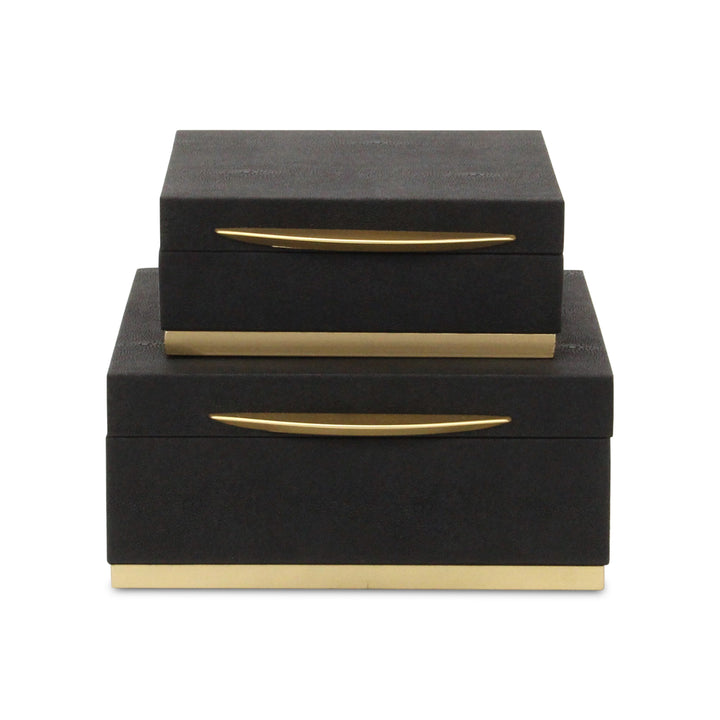 6055-2 - Zynova Square Shagreen Boxes