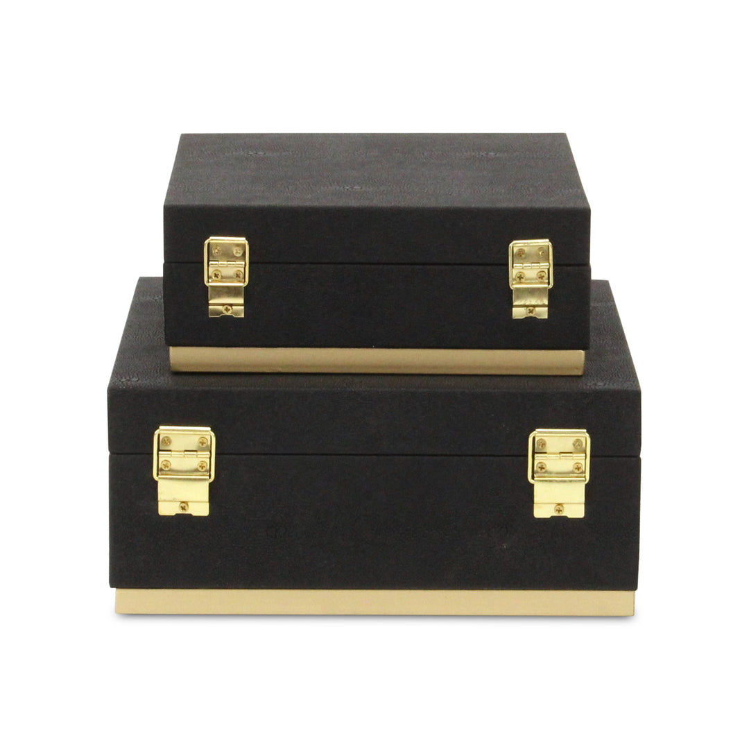 6055-2 - Zynova Square Shagreen Boxes