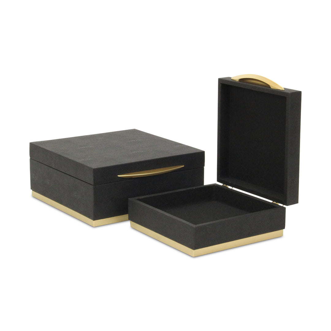 6055-2 - Zynova Square Shagreen Boxes