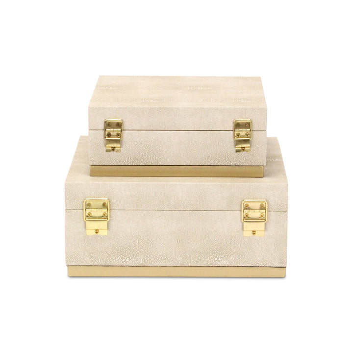 6055-2 - Zynova Square Shagreen Boxes