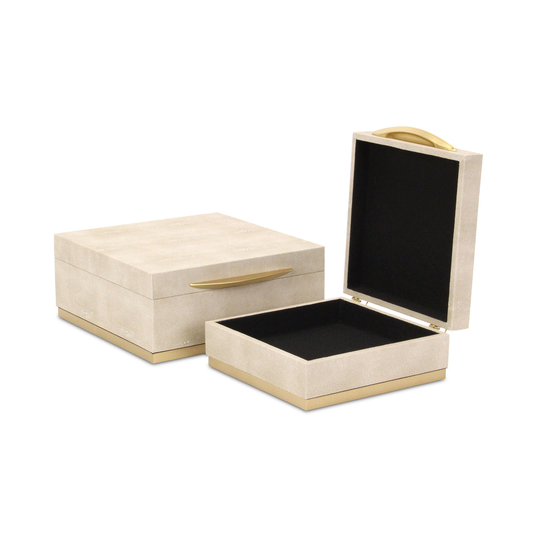 6055-2 - Zynova Square Shagreen Boxes