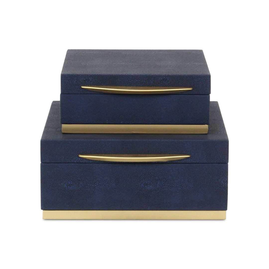 6055-2 - Zynova Square Shagreen Boxes