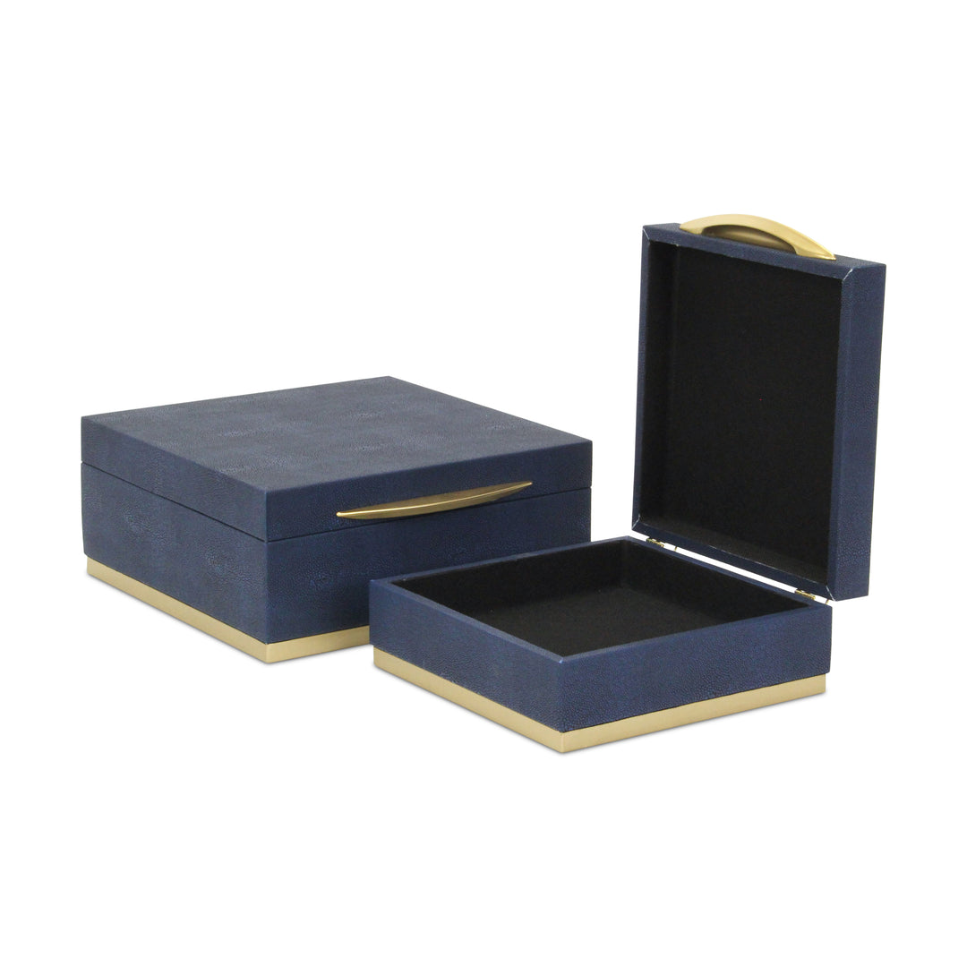 6055-2 - Zynova Square Shagreen Boxes