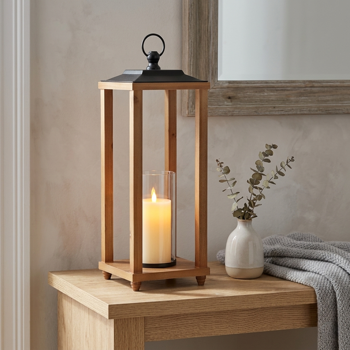 6073 - Vivora Wood & Metal Lantern