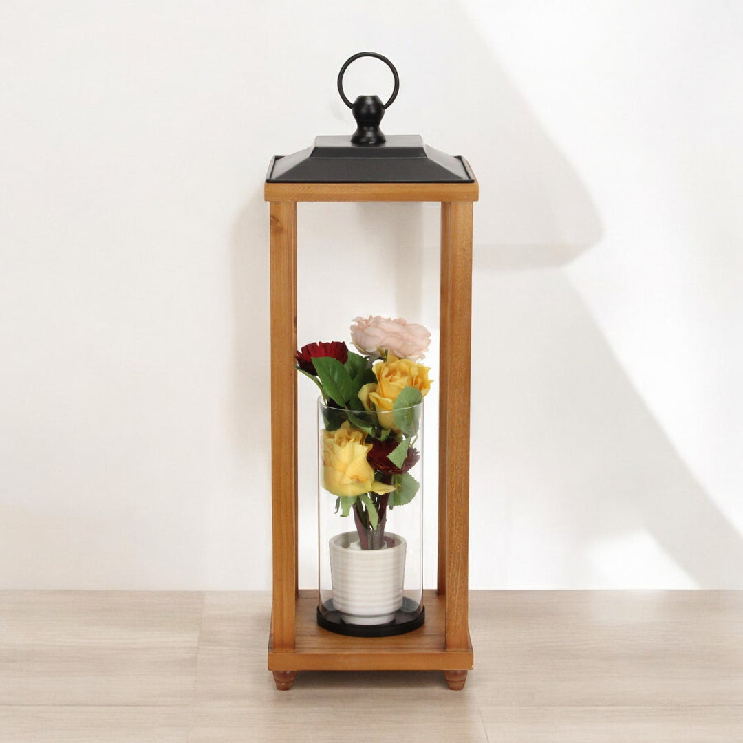 6073 - Vivora Wood & Metal Lantern