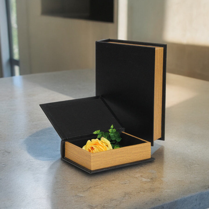 6079-2 - Liniva Woven Pattern Book Boxes