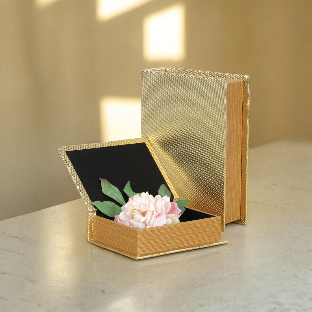 6079-2 - Liniva Woven Pattern Book Boxes