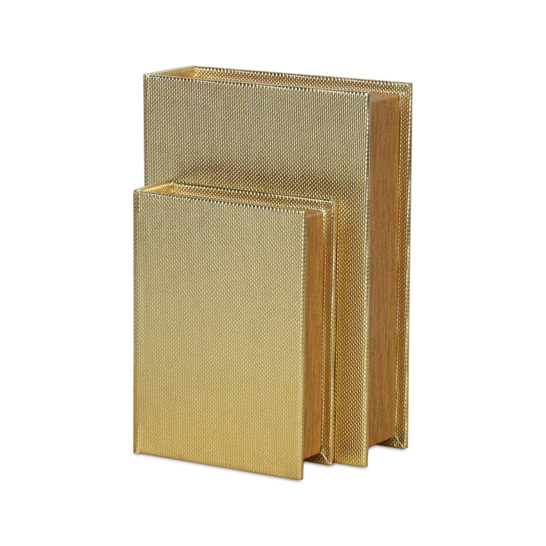 6079-2 - Liniva Woven Pattern Book Boxes