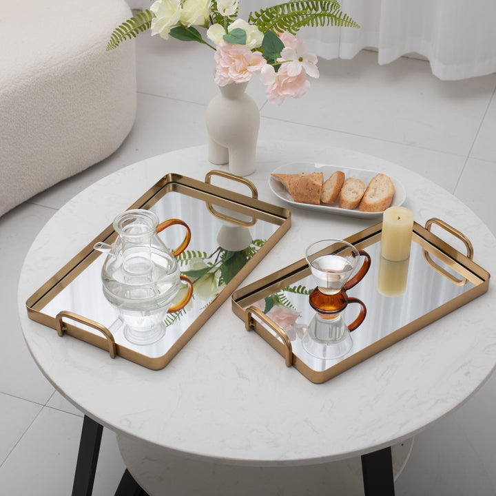 6096-2 - Nuvelle Metal Mirrored Trays