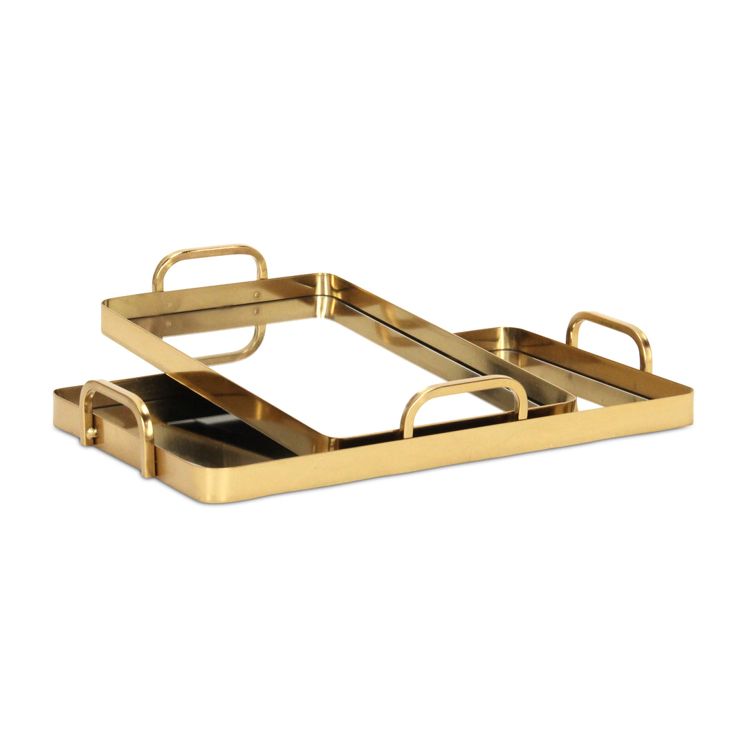 6096-2 - Nuvelle Metal Mirrored Trays