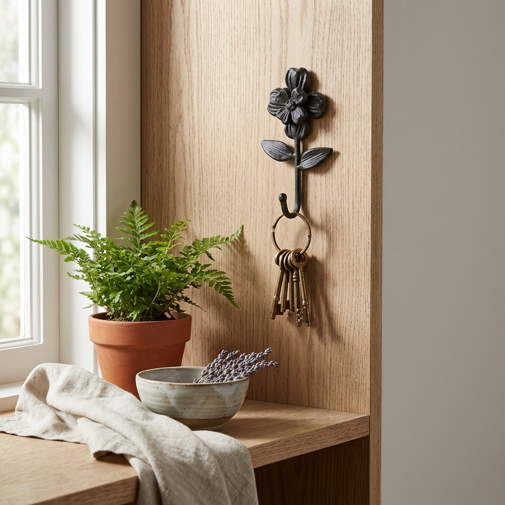6115 - Mythra Flower Cast Iron Hook