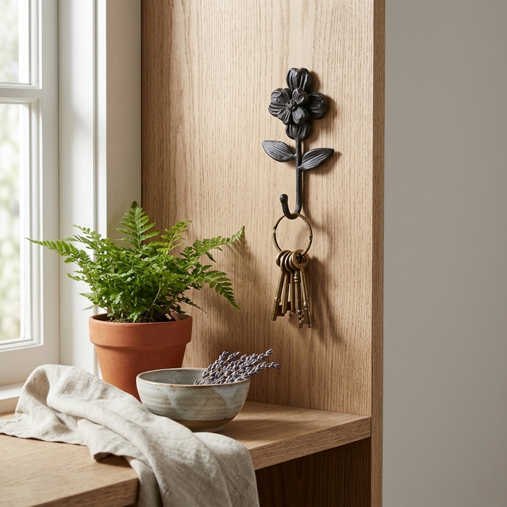 6115 - Mythra Flower Cast Iron Hook