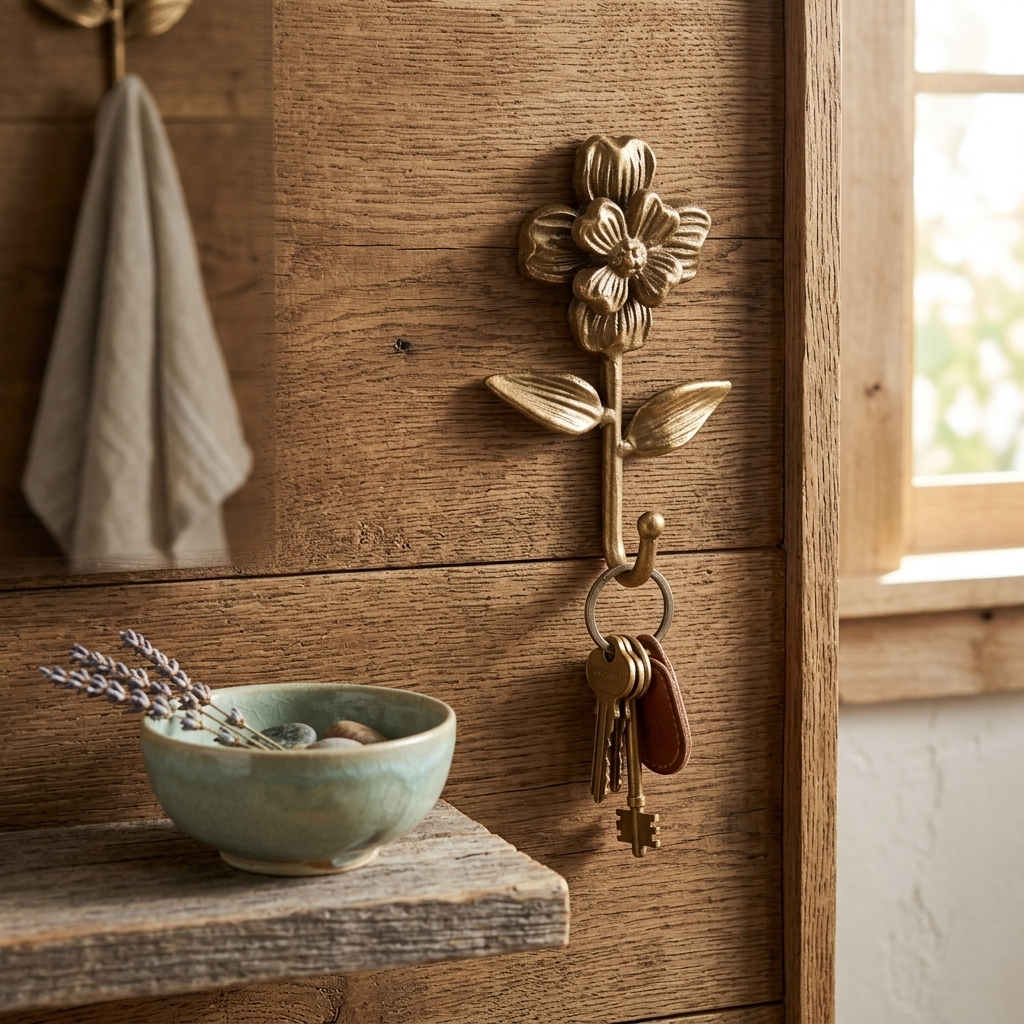 6115 - Mythra Flower Cast Iron Hook