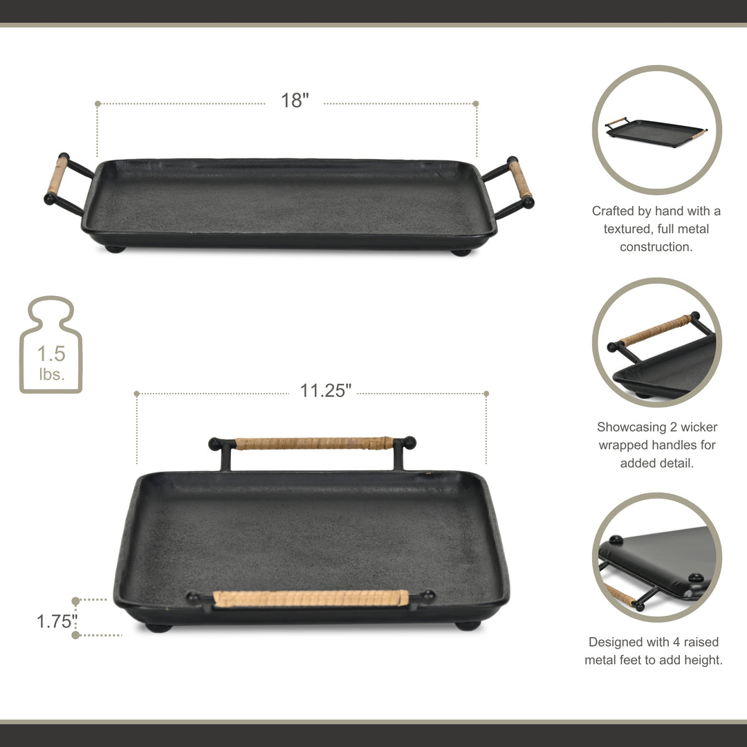 6150BK - Syla Black Metal Tray