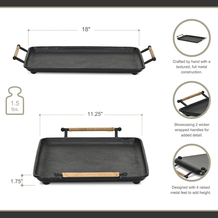 6150BK - Syla Black Metal Tray