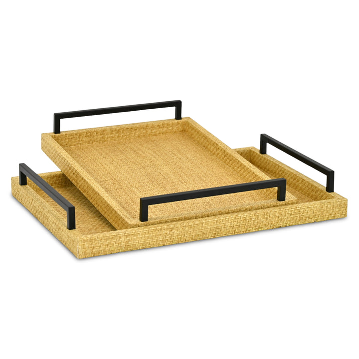 6181-2 - Ferelith Artafiber Wicker Style Tray Set