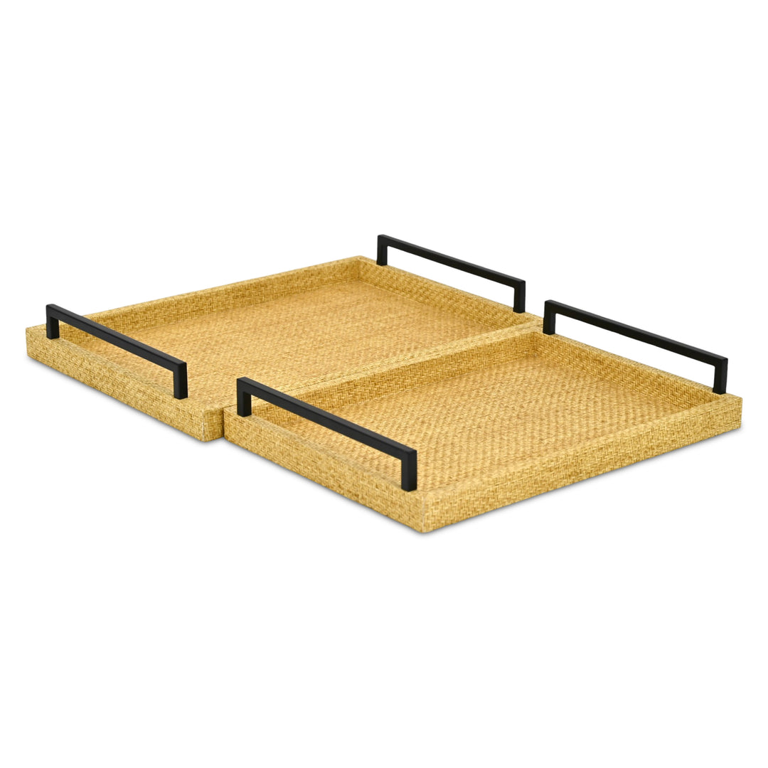 6181-2 - Ferelith Artafiber Wicker Style Tray Set