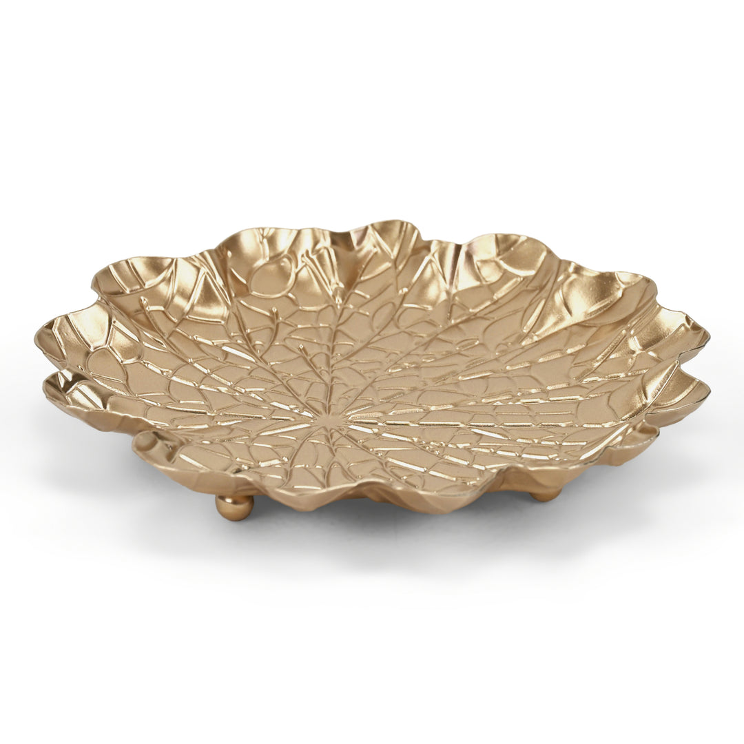 6195GD - Delphine Metal Lilypad Catchall Tray