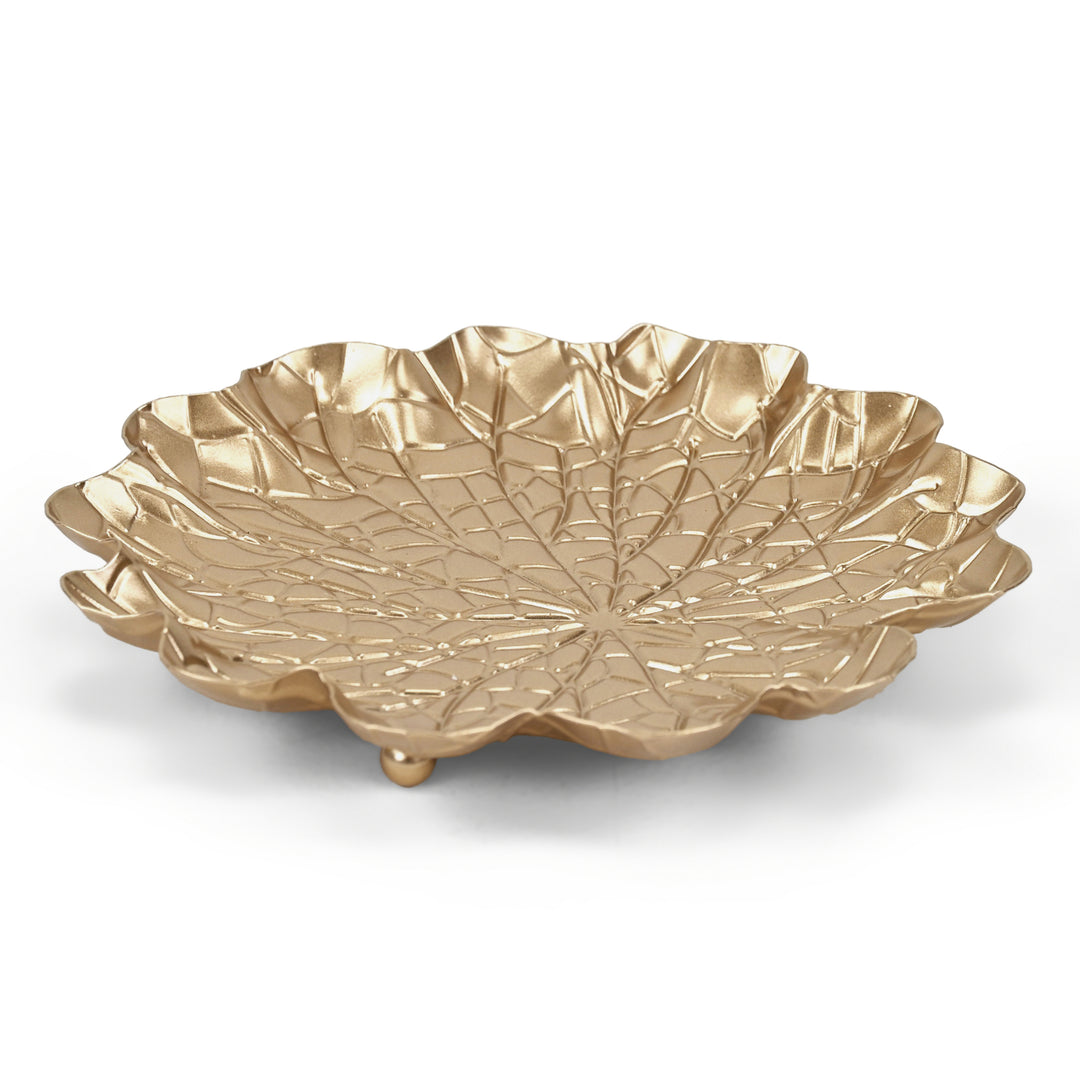 6195GD - Delphine Metal Lilypad Catchall Tray
