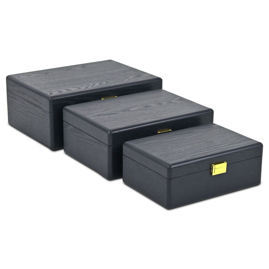 6199-3NB - Sable Set of 3 Suitcase Boxes- Navy Blue
