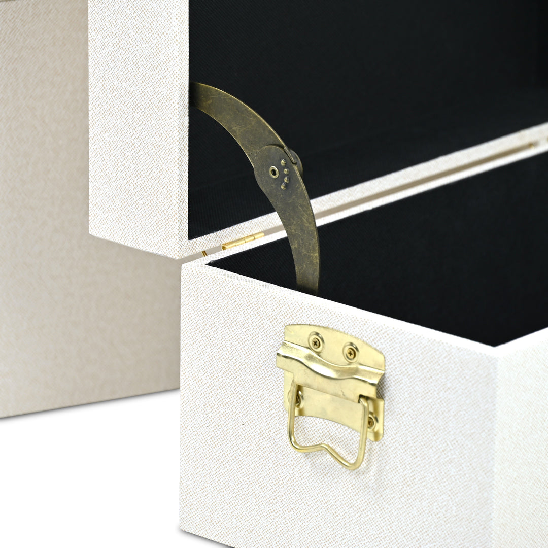 6200-3CR - Araminta Set of 3 Vinyl Trunks - Cream