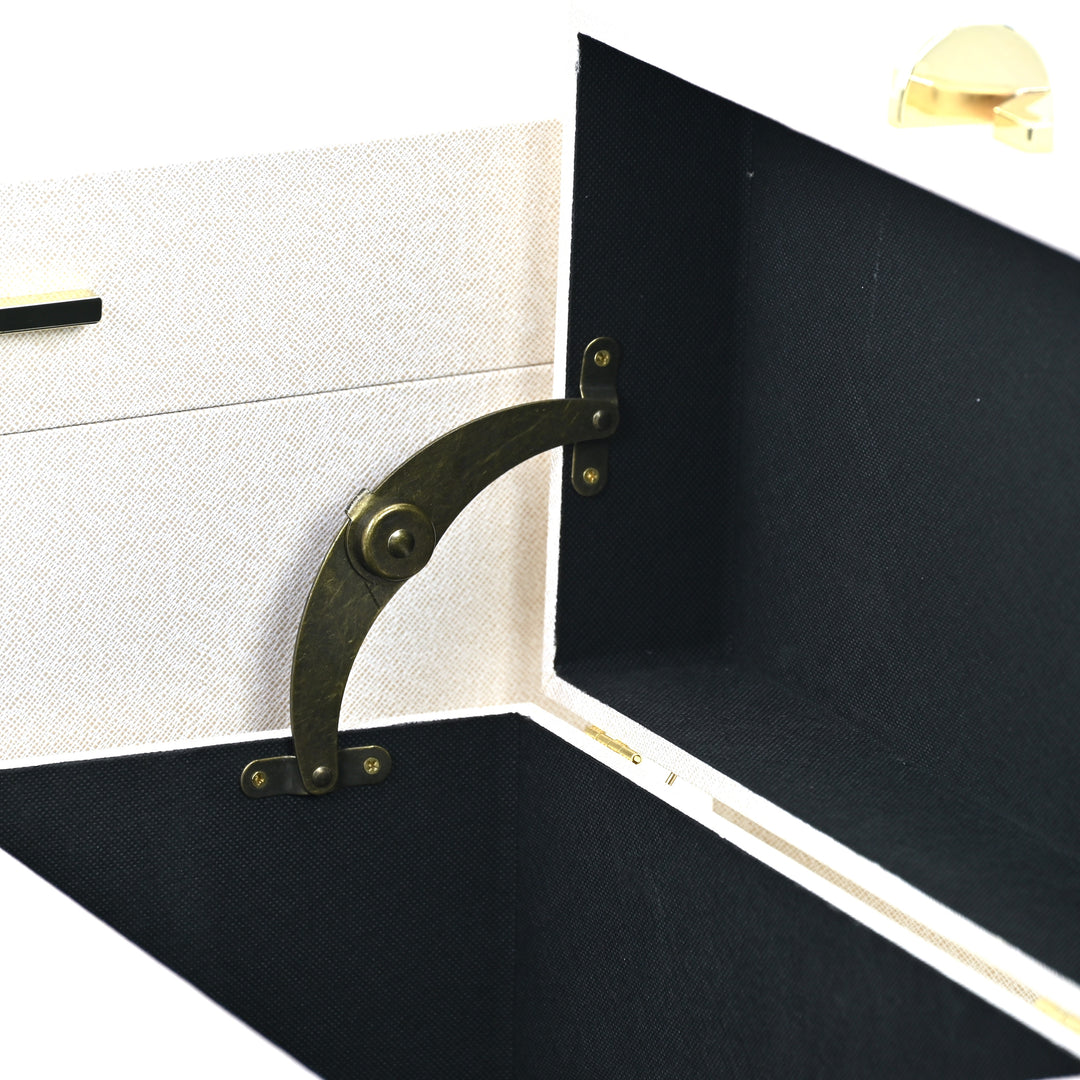 6200-3CR - Araminta Set of 3 Vinyl Trunks - Cream