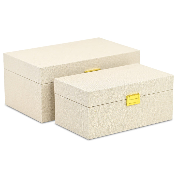6201-2CR - Araminta Fabric Themed Vinyl Box Set - Cream