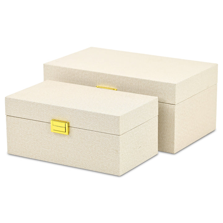 6201-2CR - Araminta Fabric Themed Vinyl Box Set - Cream