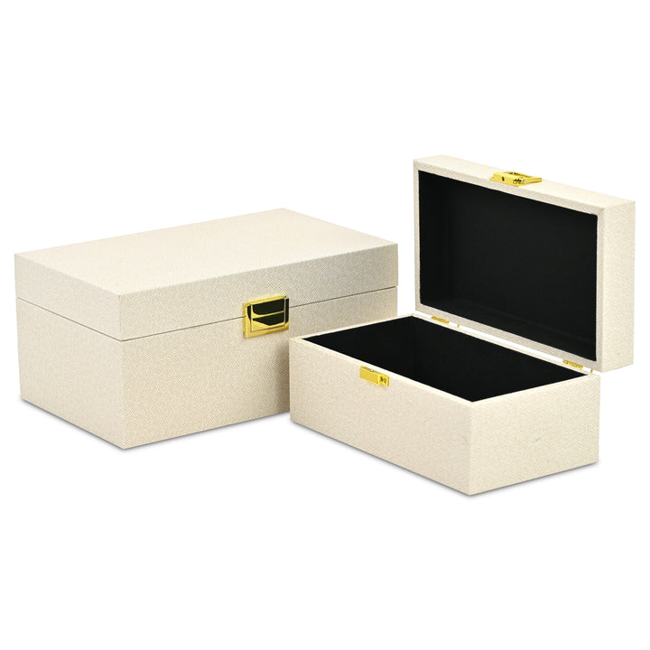 6201-2CR - Araminta Fabric Themed Vinyl Box Set - Cream