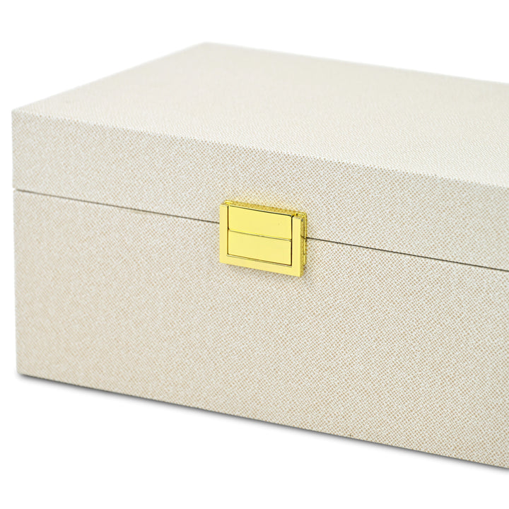 6201-2CR - Araminta Fabric Themed Vinyl Box Set - Cream