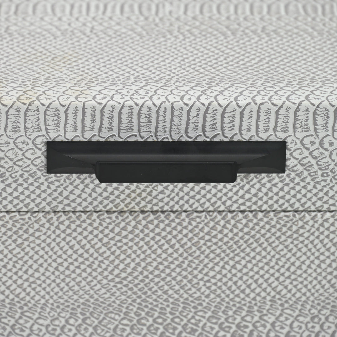 6202-3GR - Anouk Set of 3 Snakeskin Vinyl Trunks - Gray