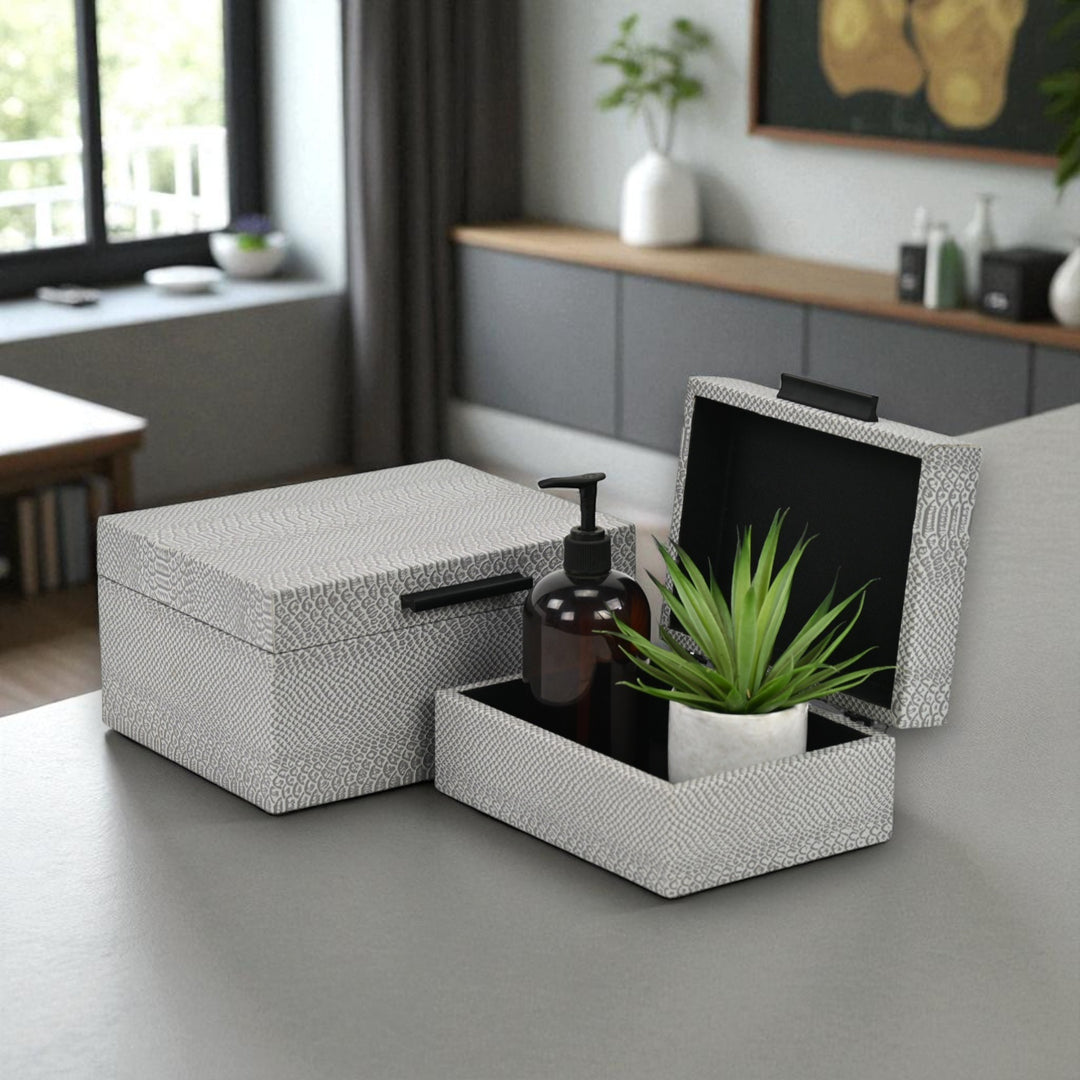 6203-2GR - Anouk Snakeskin Themed Vinyl Box Set - Gray