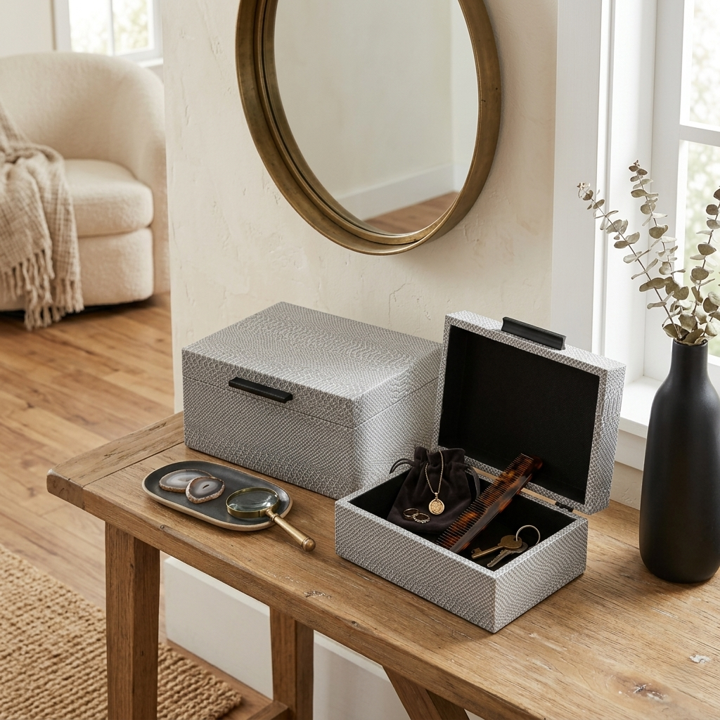 6203-2GR - Anouk Snakeskin Themed Vinyl Box Set - Gray