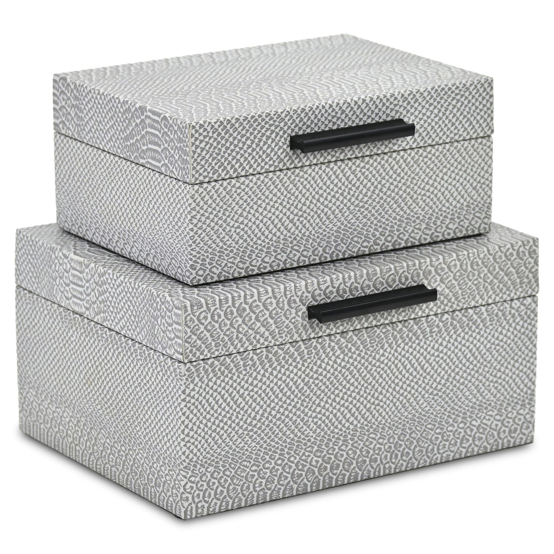 6203-2GR - Anouk Snakeskin Themed Vinyl Box Set - Gray