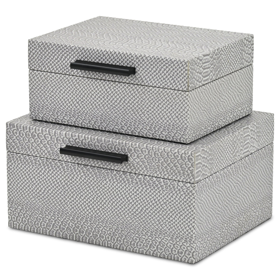 6203-2GR - Anouk Snakeskin Themed Vinyl Box Set - Gray