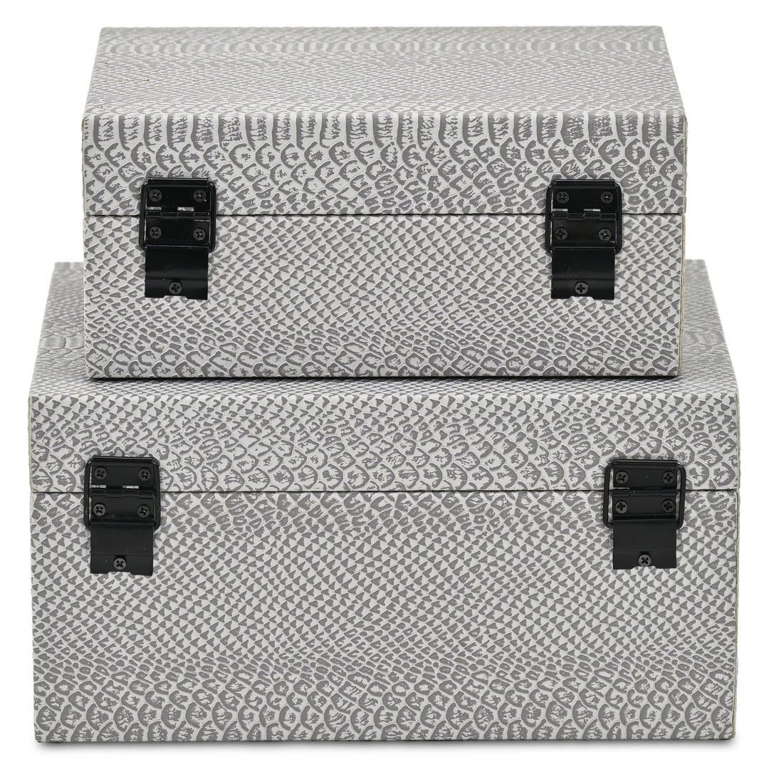 6203-2GR - Anouk Snakeskin Themed Vinyl Box Set - Gray