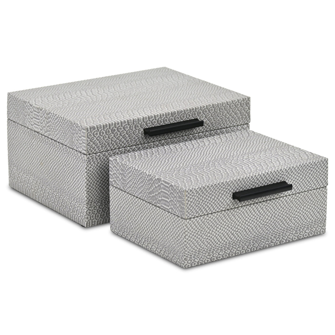 6203-2GR - Anouk Snakeskin Themed Vinyl Box Set - Gray