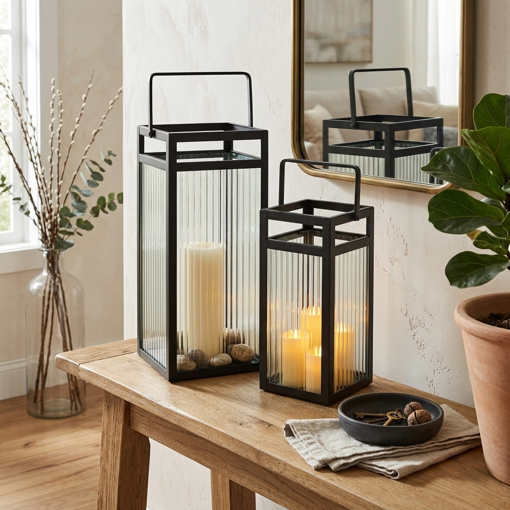 6206-2 - Drusilla Fluted Glass Lanterns