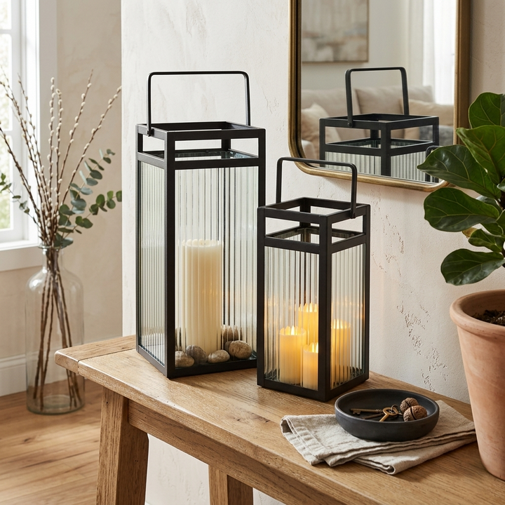 6206-2 - Drusilla Fluted Glass Lanterns