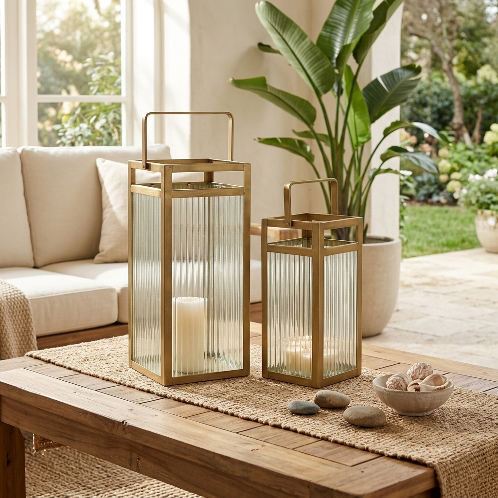 6206-2 - Drusilla Fluted Glass Lanterns