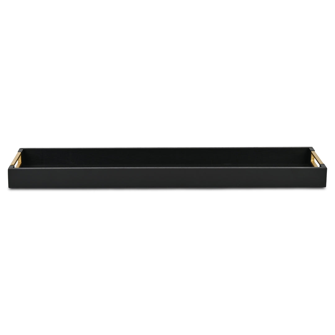 6212BK - Nyssa Black & Gold Wood Tray