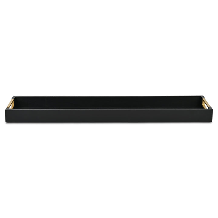 6212BK - Nyssa Black & Gold Wood Tray