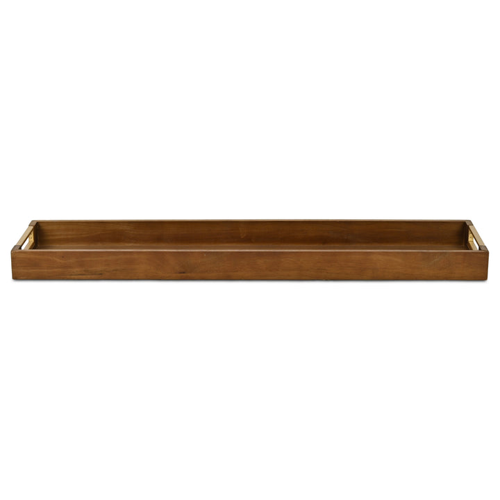 6212BR - Nyssa Brown & Gold Wood Tray