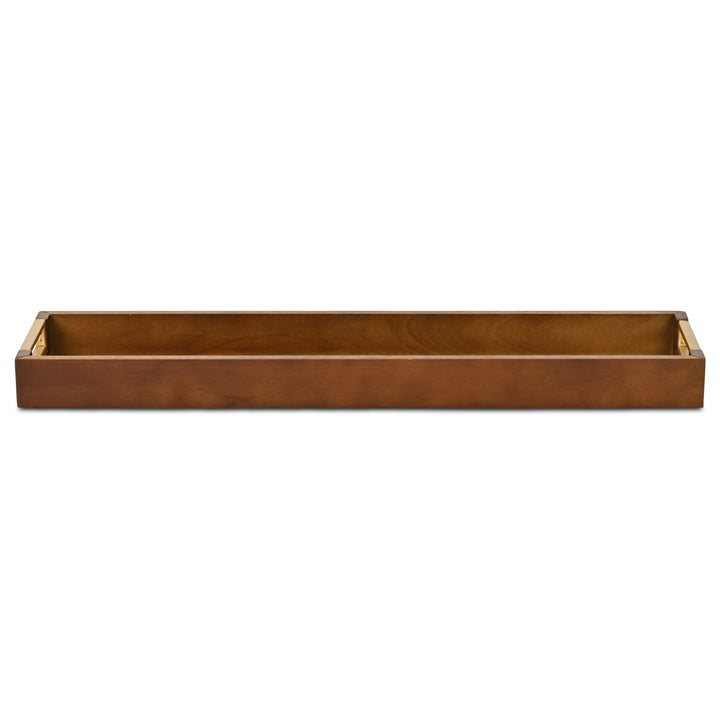 6212BR - Nyssa Brown & Gold Wood Tray
